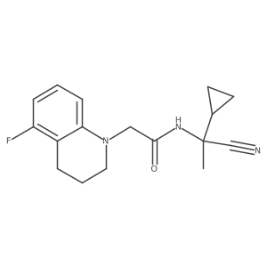 N-(1-Cyano-1-cyclopropylethyl)-2-(5-fluoro-3,4-dihydro-2H-quinolin-1-YL)acetamide结构式