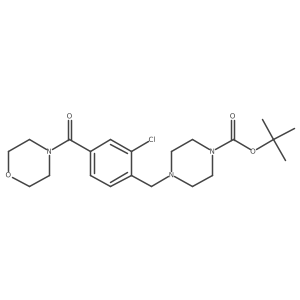Tert-butyl 4-([2-chloro-4-[(morpholin-4-yl)carbonyl]phenyl]methyl)piperazine-1-carboxylate Structure