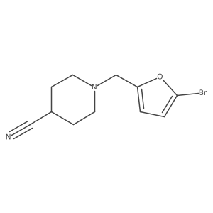1-[(5-Bromofuran-2-yl)methyl]piperidine-4-carbonitrile Structure
