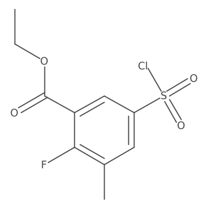 Ethyl 5-(chlorosulfonyl)-2-fluoro-3-methylbenzoate结构式