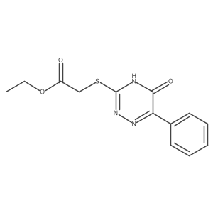 (5-Oxo-6-phenyl-4,5-dihydro-[1,2,4]triazin-3-ylsulfanyl)-acetic acid ethyl ester结构式