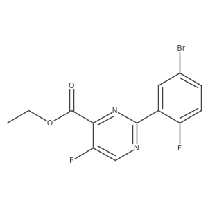 Ethyl 2-(5-bromo-2-fluorophenyl)-5-fluoropyrimidine-4-carboxylate Structure