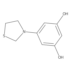 5-(Thiazolidin-3-yl)benzene-1,3-diol结构式