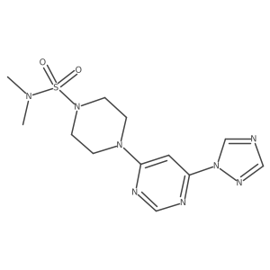 4-(6-(1H-1,2,4-triazol-1-yl)pyrimidin-4-yl)-N,N-dimethylpiperazine-1-sulfonamide结构式