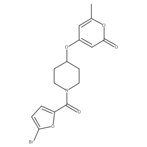 4-((1-(5-bromofuran-2-carbonyl)piperidin-4-yl)oxy)-6-methyl-2H-pyran-2-one结构式