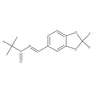 (S,E)-N-((2,2-Difluorobenzo[D][1,3]dioxol-5-YL)methylene)-2-methylpropane-2-sulfinamide Structure