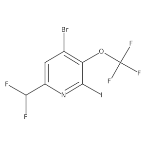 4-Bromo-6-(difluoromethyl)-2-iodo-3-(trifluoromethoxy)pyridine Structure