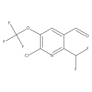 6-Chloro-2-(difluoromethyl)-5-(trifluoromethoxy)nicotinaldehyde Structure