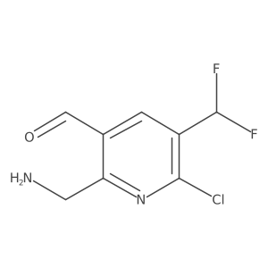 2-(Aminomethyl)-6-chloro-5-(difluoromethyl)pyridine-3-carboxaldehyde Structure