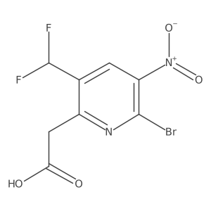 2-(6-Bromo-3-(difluoromethyl)-5-nitropyridin-2-yl)acetic acid Structure