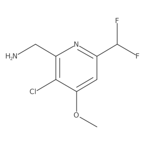2-(Aminomethyl)-3-chloro-6-(difluoromethyl)-4-methoxypyridine Structure