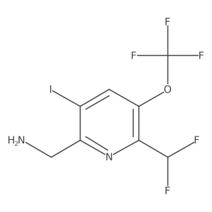 2-(Aminomethyl)-6-(difluoromethyl)-3-iodo-5-(trifluoromethoxy)pyridine Structure