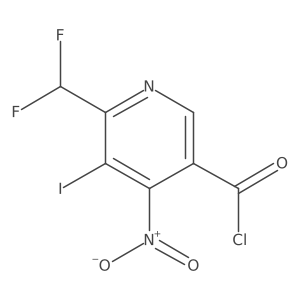 2-(Difluoromethyl)-3-iodo-4-nitropyridine-5-carbonyl chloride Structure