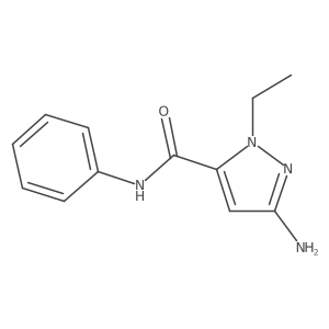 3-amino-1-ethyl-N-phenyl-1H-pyrazole-5-carboxamide结构式