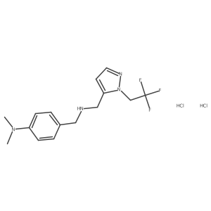 N,N-dimethyl-4-[[[2-(2,2,2-trifluoroethyl)pyrazol-3-yl]methylamino]methyl]aniline;dihydrochloride Structure
