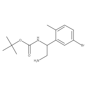 tert-butyl N-[2-amino-1-(5-bromo-2-methylphenyl)ethyl]carbamate Structure