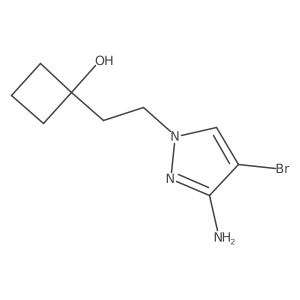 1-[2-(3-Amino-4-bromo-1H-pyrazol-1-yl)ethyl]cyclobutan-1-ol结构式