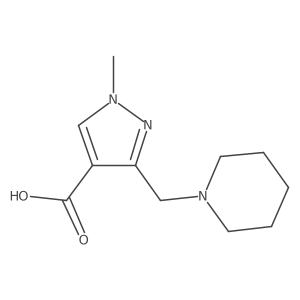 1-methyl-3-(piperidin-1-ylmethyl)-1H-pyrazole-4-carboxylic acid结构式
