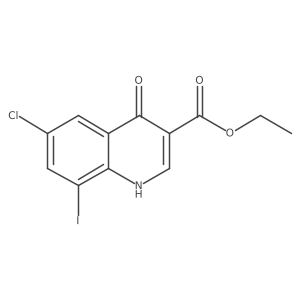 Ethyl 6-chloro-8-iodo-4-oxo-1,4-dihydroquinoline-3-carboxylate结构式