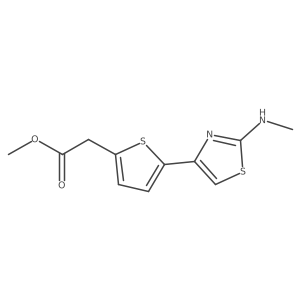 Methyl 2-{5-[2-(methylamino)-1,3-thiazol-4-yl]thiophen-2-yl}acetate结构式