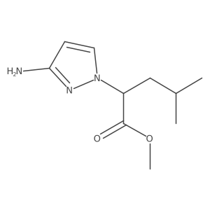 methyl 2-(3-amino-1H-pyrazol-1-yl)-4-methylpentanoate结构式