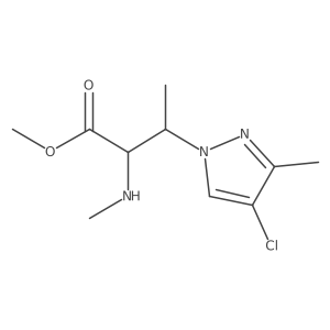 methyl 3-(4-chloro-3-methyl-1H-pyrazol-1-yl)-2-(methylamino)butanoate Structure