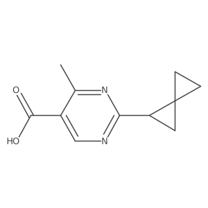 4-Methyl-2-{spiro[2.2]pentan-1-yl}pyrimidine-5-carboxylic acid结构式