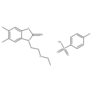 3-(2-ethoxyethyl)-5,6-dimethylbenzo[d]thiazol-2(3H)-imine 4-methylbenzenesulfonate结构式