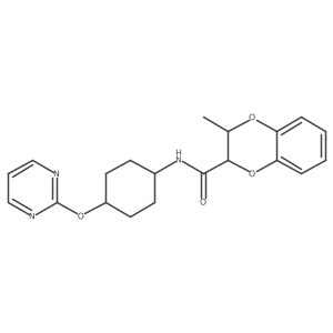 3-methyl-N-((1r,4r)-4-(pyrimidin-2-yloxy)cyclohexyl)-2,3-dihydrobenzo[b][1,4]dioxine-2-carboxamide Structure
