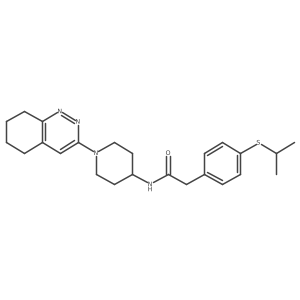 2-(4-(isopropylthio)phenyl)-N-(1-(5,6,7,8-tetrahydrocinnolin-3-yl)piperidin-4-yl)acetamide结构式