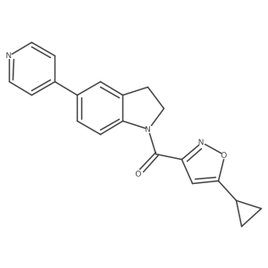 (5-Cyclopropylisoxazol-3-yl)(5-(pyridin-4-yl)indolin-1-yl)methanone结构式