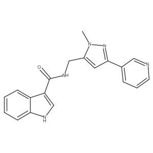 N-((1-methyl-3-(pyridin-3-yl)-1H-pyrazol-5-yl)methyl)-1H-indole-3-carboxamide Structure