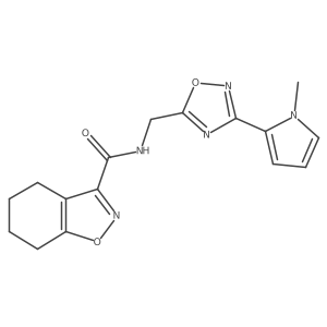 N-((3-(1-methyl-1H-pyrrol-2-yl)-1,2,4-oxadiazol-5-yl)methyl)-4,5,6,7-tetrahydrobenzo[d]isoxazole-3-carboxamide结构式