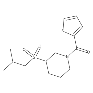 3-(2-Methylpropanesulfonyl)-1-(thiophene-2-carbonyl)piperidine结构式