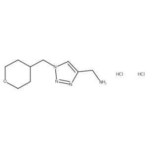 (1-((tetrahydro-2H-pyran-4-yl)methyl)-1H-1,2,3-triazol-4-yl)methanamine dihydrochloride结构式