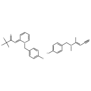 N-{1-[(6-Chloro-3-pyridinyl)methyl]-2(1H)-pyridinylidene}-2,2,2-trifluoroacetamide mixt. with (1E)-N-[(6-Chloro-3-pyridinyl)methyl]-N'-cyano-N-methylethanimidamide结构式
