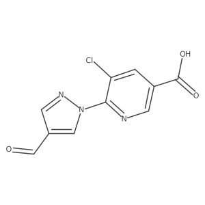 5-chloro-6-(4-formyl-1H-pyrazol-1-yl)pyridine-3-carboxylic acid Structure