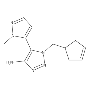1-[(cyclopent-3-en-1-yl)methyl]-5-(1-methyl-1H-pyrazol-5-yl)-1H-1,2,3-triazol-4-amine Structure