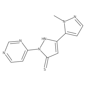 3-(1-methyl-1H-pyrazol-5-yl)-1-(pyrimidin-4-yl)-1H-pyrazole-5-thiol Structure