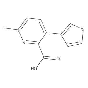 6-Methyl-3-(thiophen-3-yl)pyridine-2-carboxylic acid结构式