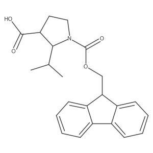 rac-(2R,3R)-1-{[(9H-fluoren-9-yl)methoxy]carbonyl}-2-(propan-2-yl)pyrrolidine-3-carboxylic acid结构式