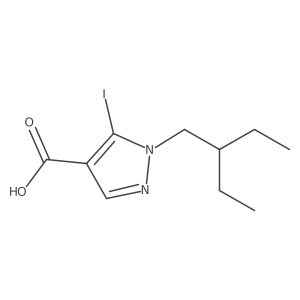 1-(2-ethylbutyl)-5-iodo-1H-pyrazole-4-carboxylic acid结构式