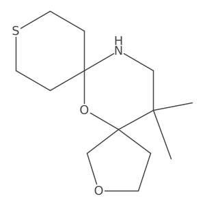 15,15-Dimethyl-2,6-dioxa-10-thia-13-azadispiro[4.1.5^{7}.3^{5}]pentadecane Structure