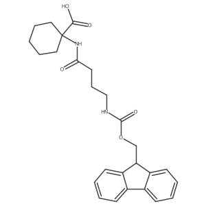 1-[4-({[(9H-fluoren-9-yl)methoxy]carbonyl}amino)butanamido]cyclohexane-1-carboxylic acid结构式