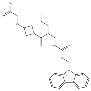 2-[(1-{2-[({[(9H-fluoren-9-yl)methoxy]carbonyl}amino)methyl]pentanoyl}azetidin-3-yl)oxy]acetic acid Structure