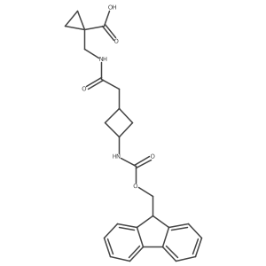 1-({2-[3-({[(9H-fluoren-9-yl)methoxy]carbonyl}amino)cyclobutyl]acetamido}methyl)cyclopropane-1-carboxylic acid结构式