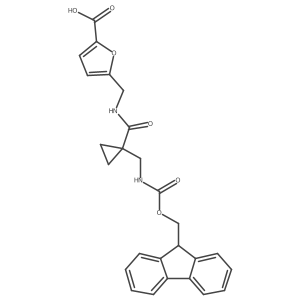 5-[({1-[({[(9H-fluoren-9-yl)methoxy]carbonyl}amino)methyl]cyclopropyl}formamido)methyl]furan-2-carboxylic acid Structure
