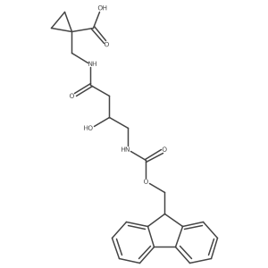 1-{[4-({[(9H-fluoren-9-yl)methoxy]carbonyl}amino)-3-hydroxybutanamido]methyl}cyclopropane-1-carboxylic acid Structure