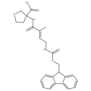 3-[4-({[(9H-fluoren-9-yl)methoxy]carbonyl}amino)-2-methylbut-2-enamido]oxolane-3-carboxylic acid Structure