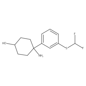 4-Amino-4-{3-[(difluoromethyl)sulfanyl]phenyl}cyclohexan-1-ol结构式